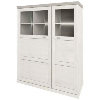 Nádherná dvojdverová komoda s osvetlením ORENTANO CH-2D vnesie do Vášho domova kúsok provensálskeho vánku. Rozmery komody sú (ŠxHxV): 110,2x42,8x134,2 cm. Nábytok z kolekcie Orentano je zhotovený z kvalitných materiálov ako sú DTD (drevotriesková doska) a MDF (drevovláknitá doska). Hrúbka pevného…