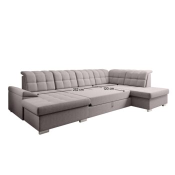 Zariaďte si obývačku modernou a funkčnou sedacou súpravou OREO U v tvare U, ktorá zaujme svojím dizajnom aj praktickými vlastnosťami. Je čalúnená kvalitnou látkou Soro 23 v štýlovej sivobéžovej farbe Taupe, s vysokou oderuodolnosťou 90 000 cyklov podľa…