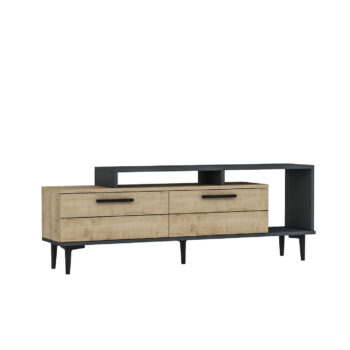 TV stolík ORIN - Štýlový doplnok pre vašu obývaciu izbuZoznámte sa s ORIN, moderným TV stolíkom, ktorý prináša ideálnu kombináciu elegancie a praktickosti. Tento stolík je perfektnou voľbou pre vašu obývačku, kde sa stane nielen praktickým, ale aj estetickým prvkom interiéru. /p>Typ tovaru: TV stolíkMateriál: LTDRozmer: 54 x 150 x 29,6 cmFarba: dub + antracitVybavenie: skrinka a regálPočet dvierok: 2Úchytky: plastHrúbka materiálu: 18 mmDodatočné informácie: Dodávame v demonte, plastové nožičkyORIN ponúka priestrannú skrinku a regál, ktoré vám poskytnú dostatok miesta na uloženie elektroniky, kníh alebo dekorácií. S kvalitným spracovaním a moderným dizajnom je tento TV stolík skvelou voľbou pre každú domácnosť.