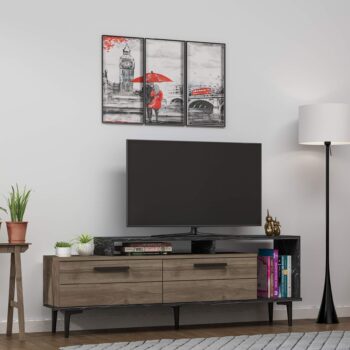 TV stolík ORIN - Štýlový doplnok pre vašu obývaciu izbuZoznámte sa s ORIN, moderným TV stolíkom, ktorý prináša ideálnu kombináciu elegancie a praktickosti. Tento stolík je perfektnou voľbou pre vašu obývačku, kde sa stane nielen praktickým, ale aj estetickým prvkom interiéru. /p>Typ tovaru: TV stolíkMateriál: LTDRozmer: 54 x 150 x 29,6 cmFarba: orechVybavenie: skrinka a regálPočet dvierok: 2Úchytky: plastHrúbka materiálu: 18 mmDodatočné informácie: Dodávame v demonte, plastové nožičkyORIN ponúka priestrannú skrinku a regál, ktoré vám poskytnú dostatok miesta na uloženie elektroniky, kníh alebo dekorácií. S kvalitným spracovaním a moderným dizajnom je tento TV stolík skvelou voľbou pre každú domácnosť.