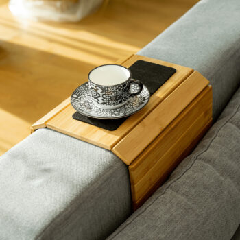 KONDELA Osen drevená podložka na sedačku prírodná / čierna – Obrázok 11