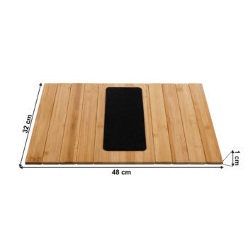 KONDELA Osen drevená podložka na sedačku prírodná / čierna – Obrázok 2