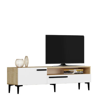 TV stolík OSIRIS - Elegantné a praktické riešenie pre vašu obývaciu izbuObjavte OSIRIS, moderný TV stolík navrhnutý pre všetkých, ktorí hľadajú štýl a funkčnosť v jednom. Tento kus nábytku je ideálny pre vašu obývaciu izbu a ponúkne vám nielen estetický vzhľad, ale aj praktické úložné priestory.Typ tovaru: TV stolíkMateriál: LTDRozmer: 50 x 150 x 35 cmFarba: biela + dubVybavenie: skrinka a regálPočet dvierok: 2Úchytky: plastHrúbka materiálu: 18 mmDodatočné informácie: Dodávame v demonte, plastové nožičkyOSIRIS kombinuje elegantný dizajn s funkčnými prvkami. Vďaka skrinke a regálku získate dostatok priestoru na uloženie vašej elektroniky, kníh či dekorácií. Jednoduchá montáž a kvalitný materiál zaručujú dlhú životnosť a spokojnosť.