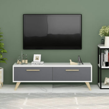 TV stolík OTTAWA - Štýlový a funkčný doplnok pre vašu obývaciu izbuHľadáte moderný a praktický TV stolík, ktorý dokonale zapadne do vašej obývačky? OTTAWA je ideálnou voľbou pre všetkých, ktorí chcú spojiť eleganciu s funkčnosťou.Typ tovaru: TV stolíkMateriál: LTDRozmer: 45 x 120 x 29,6 cmFarba: antracit + bielaPočet dvierok: 2Úchytky: plastHrúbka materiálu: 18 mmDodatočné informácie: Dodávame v demonte, plastové nožičkyOTTAWA ponúka praktický úložný priestor za dvierkami, ktorý skryje všetku vašu elektroniku či iné nevyhnutnosti. Jednoduchá montáž a kvalitné spracovanie sú samozrejmosťou. Vneste do svojej obývačky moderný štýl s týmto elegantným TV stolíkom!