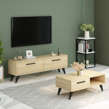 TV stolík OTTAWA - Štýlový a funkčný doplnok pre vašu obývaciu izbuHľadáte moderný a praktický TV stolík, ktorý dokonale zapadne do vašej obývačky? OTTAWA je ideálnou voľbou pre všetkých, ktorí chcú spojiť eleganciu s funkčnosťou.Typ tovaru: TV stolíkMateriál: LTDRozmer: 45 x 120 x 29,6 cmFarba: dubPočet dvierok: 2Úchytky: plastHrúbka materiálu: 18 mmDodatočné informácie: Dodávame v demonte, plastové nožičkyOTTAWA ponúka praktický úložný priestor za dvierkami, ktorý skryje všetku vašu elektroniku či iné nevyhnutnosti. Jednoduchá montáž a kvalitné spracovanie sú samozrejmosťou. Vneste do svojej obývačky moderný štýl s týmto elegantným TV stolíkom!