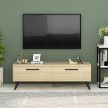 TV stolík OTTAWA - Štýlový a funkčný doplnok pre vašu obývaciu izbuHľadáte moderný a praktický TV stolík, ktorý dokonale zapadne do vašej obývačky? OTTAWA je ideálnou voľbou pre všetkých, ktorí chcú spojiť eleganciu s funkčnosťou.Typ tovaru: TV stolíkMateriál: LTDRozmer: 45 x 120 x 29,6 cmFarba: dubPočet dvierok: 2Úchytky: plastHrúbka materiálu: 18 mmDodatočné informácie: Dodávame v demonte, plastové nožičkyOTTAWA ponúka praktický úložný priestor za dvierkami, ktorý skryje všetku vašu elektroniku či iné nevyhnutnosti. Jednoduchá montáž a kvalitné spracovanie sú samozrejmosťou. Vneste do svojej obývačky moderný štýl s týmto elegantným TV stolíkom!