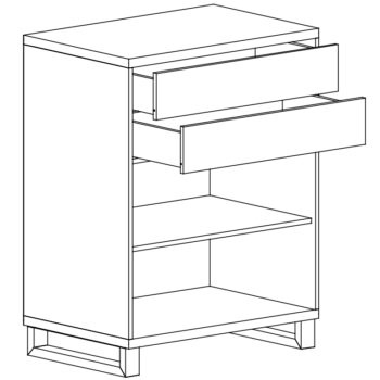 Dvojdverová komoda so zásuvkami Ovida 2D2DRWS je moderným a praktickým kusom nábytku, ktorý sa hodí do každej kancelárie. Jej farebné prevedenie v odtieňoch craft tobaco a matera dodáva interiéru eleganciu a štýl. Komoda je vyrobená z aglomerovaného materiálu DTD, čo zaručuje jej pevnosť a dlhú…