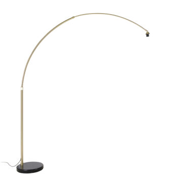 Oblúková lampa mosadz a čierna mramorová základňa nastaviteľná - XXL