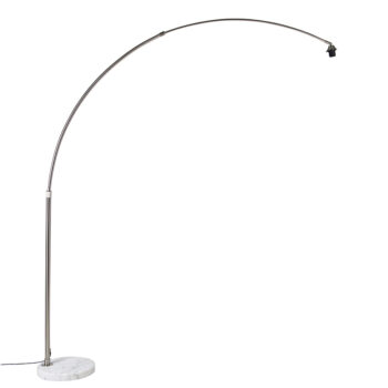 Obojková lampa z ocele s bielym mramorovým podstavcom nastaviteľná - XXL