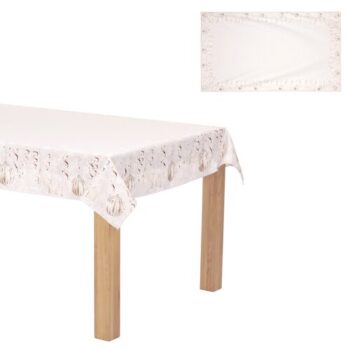 Obrus s vianočným motívom - vianočné gule na sivom podklade, 130x220 cm, 100% polyester., 130 х 220 cm