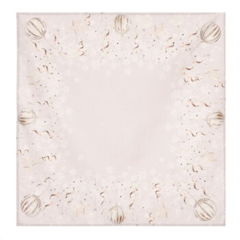 Obrus s vianočným motívom - vianočné gule na sivom podklade, 80x80 cm, 100% polyester., 80 x 80 cm