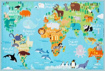 Obsession, Detský kusový koberec Torino kids 233 WORLD MAP, 80x120, viacfarebná, detská izba