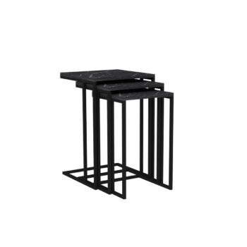 Odkladací stolík Black Mermer, 3 ks