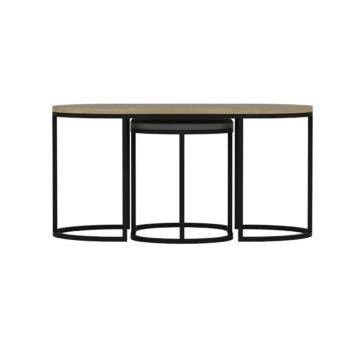 Odkladací stolík Dena Anthracite, 3 ks