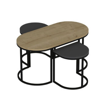 Odkladací stolík Dena Anthracite, 3 ks