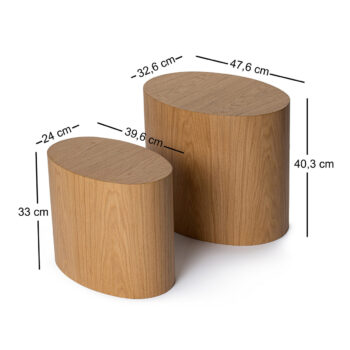 Odkladací stolík Elipse Set Oak, 2 ks