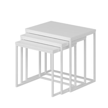 Odkladací stolík Evia White, 3 ks