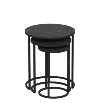 Odkladací stolík Gloria Black, 3 ks