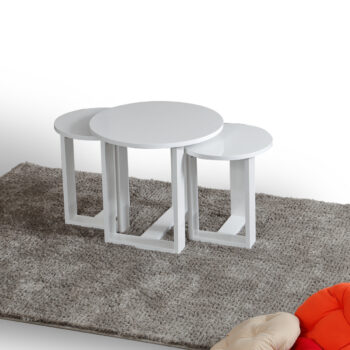 Odkladací stolík Mira White, 3 ks