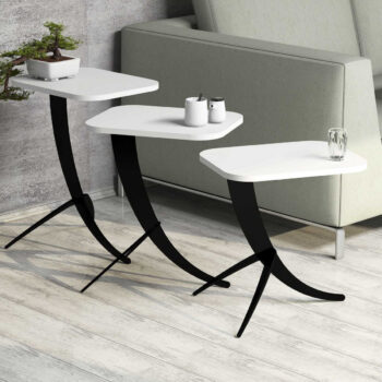 Odkladací stolík Pion White, 3 ks