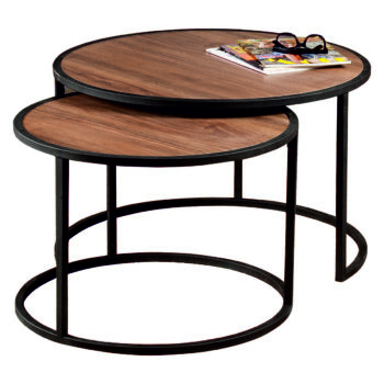 Odkladací stolík Tambur Walnut, 2 ks