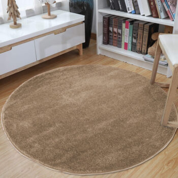 Okrúhly koberec béžovej farby Šírka: 100 cm | Dĺžka: 100 cm
