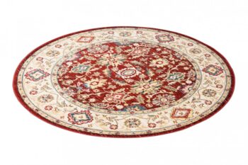 Okrúhly vintage koberec červeno béžovej farby Šírka: 170 cm