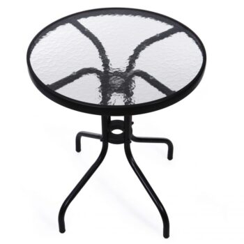 Okrúhly záhradný stôl 60 cm sklenený