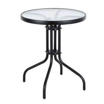 Okrúhly záhradný stôl 60 cm sklenený