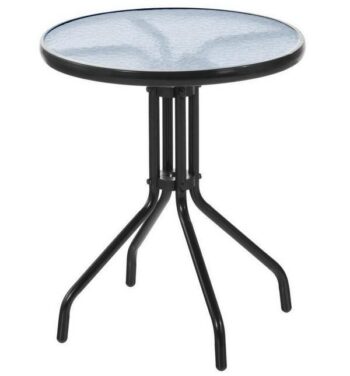 Okrúhly záhradný stôl 60 cm sklenený