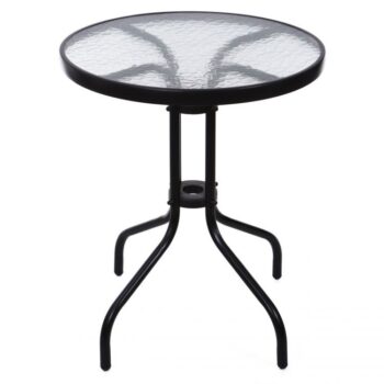 Okrúhly záhradný stôl 60 cm sklenený
