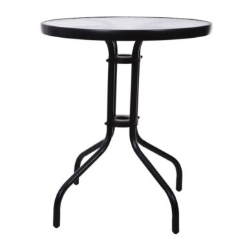 Okrúhly záhradný stôl 60 cm sklenený