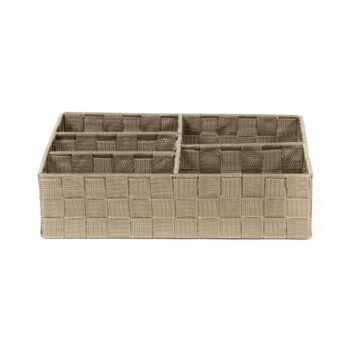 Organizér na bielizeň a doplky Compactor TEX - 5-dielny, 32 x 25 x 8 cm, Taupe sivo-béžový)