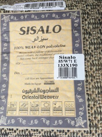 Oriental Weavers, Kusový koberec Sisalo / DAWN 85 / W71E – na von aj na doma, 66x120, hnedá, chodba / predsieň
