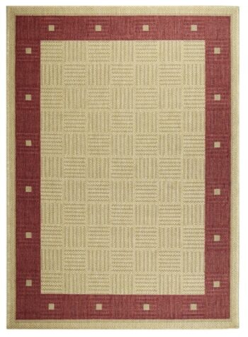 Oriental Weavers, Kusový koberec Sisalo / DAWN 879 / O44P (J84 Red) – na von aj na doma, 240x340, béžová, červená, chodba / predsieň