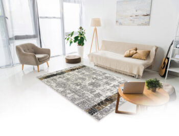 Oriental Weavers, Kusový koberec Zoya 597 X – na von aj na doma, 80x165, šedá, chodba / predsieň