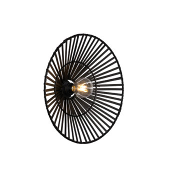 Orientálna nástenná lampa čierna bambus - Pua