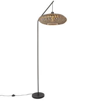 Orientálna stojaca lampa čierna bambus - Ostrava
