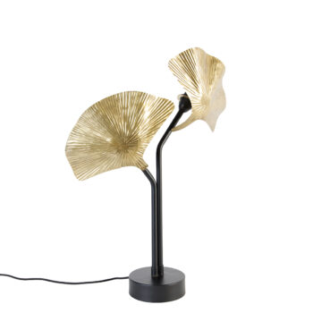 Orientálna stolná lampa mosadz s čiernou 2-svetlo - Louka