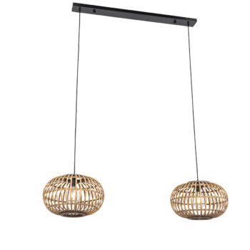 Orientálna závesná lampa bambus 2-svetlo - Amira