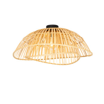 Orientálne stropné svietidlo čierne s prírodným bambusom 62 cm - Pua