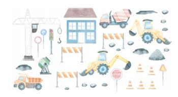 Originálna tapeta na stenu pre malých staviteľov 60 x 120 cm