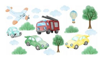 Originálne detské nálepky na stenu dopravné autá 60 x 120 cm