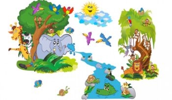 Originálne nálepky na stenu safari 100 x 200 cm