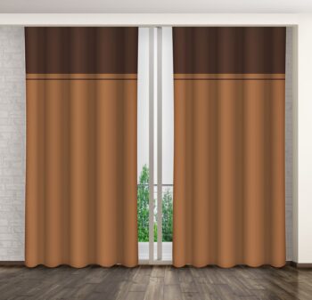 Originálny hnedý dvojfarebný záves na štipce Dĺžka: 250 cm