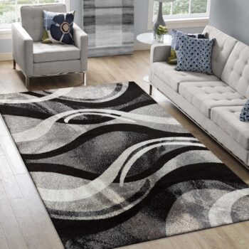 Originálny koberec s abstraktným vzorom v šedej farbe Šírka: 200 cm | Dĺžka: 290 cm
