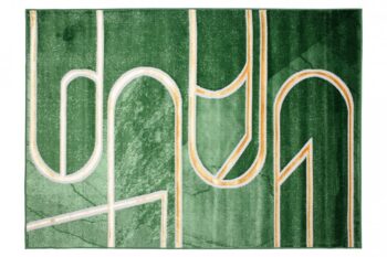 Originálny moderný zelený koberec so zlatým vzorom Šírka: 120 cm | Dĺžka: 170 cm