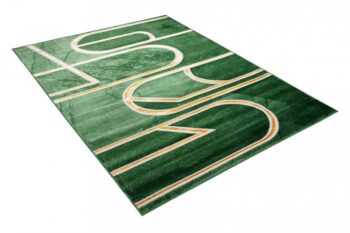 Originálny moderný zelený koberec so zlatým vzorom Šírka: 80 cm | Dĺžka: 150 cm