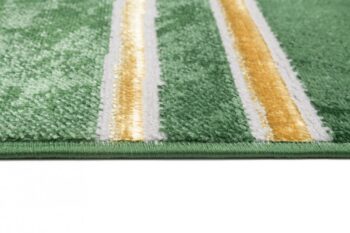 Originálny moderný zelený koberec so zlatým vzorom Šírka: 80 cm | Dĺžka: 150 cm