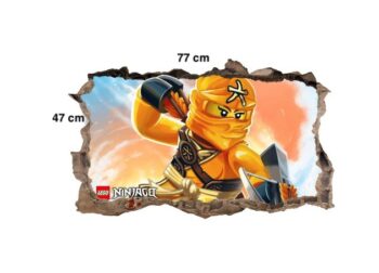 Originálny plagát nálepka do detskej izby s postavičkou ninja go 120 x 74 cm